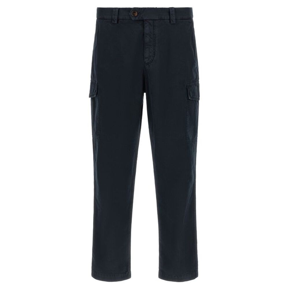 Brunello Cucinelli Blue Cotton Cargo Men's Pants